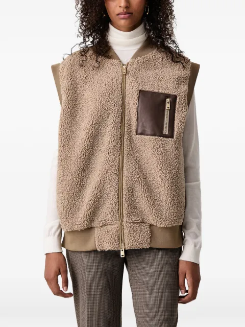 Mos Mosh fleece-texture panelled gilet