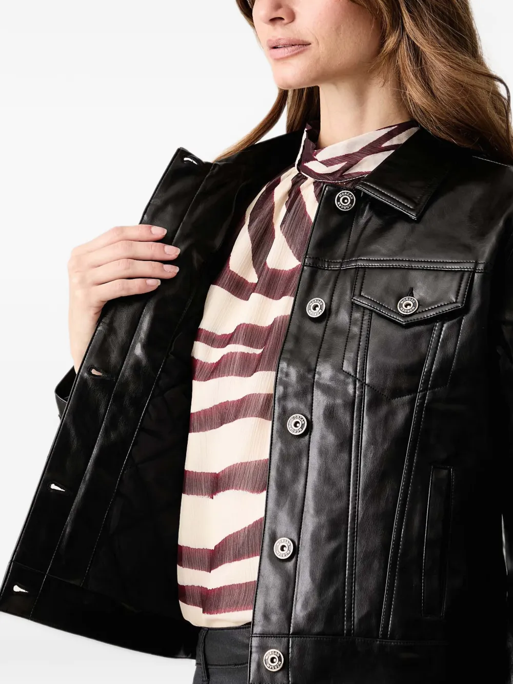 Morgan Button-up donsjack Zwart
