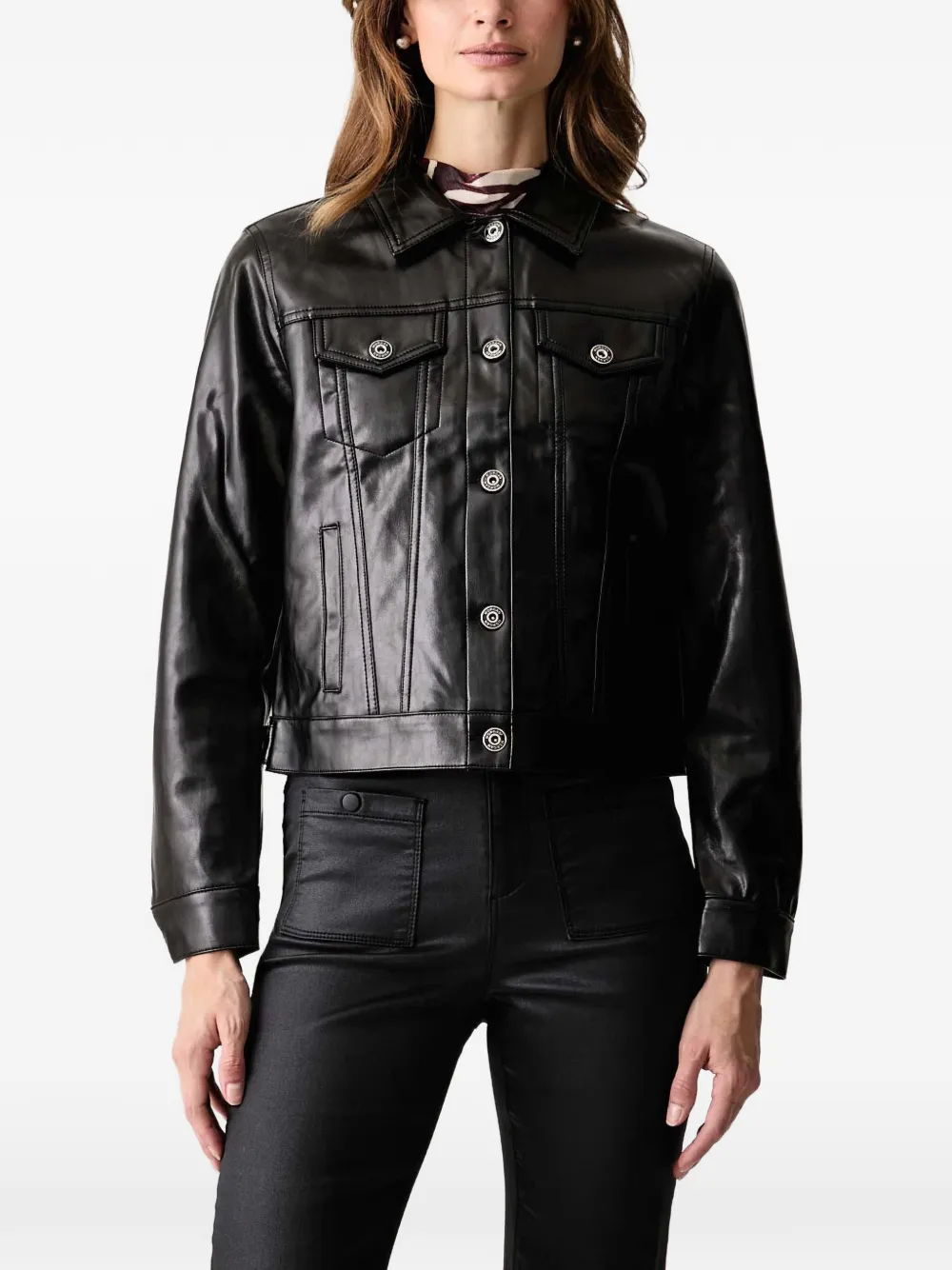 Morgan button-up puffer jacket - Nero