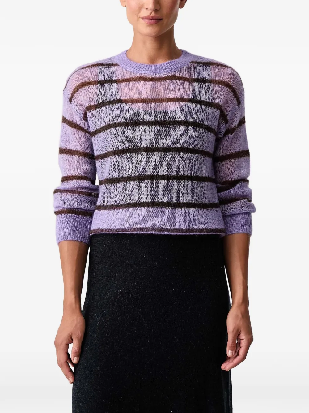 Mos Mosh striped semi-sheer sweater - Viola