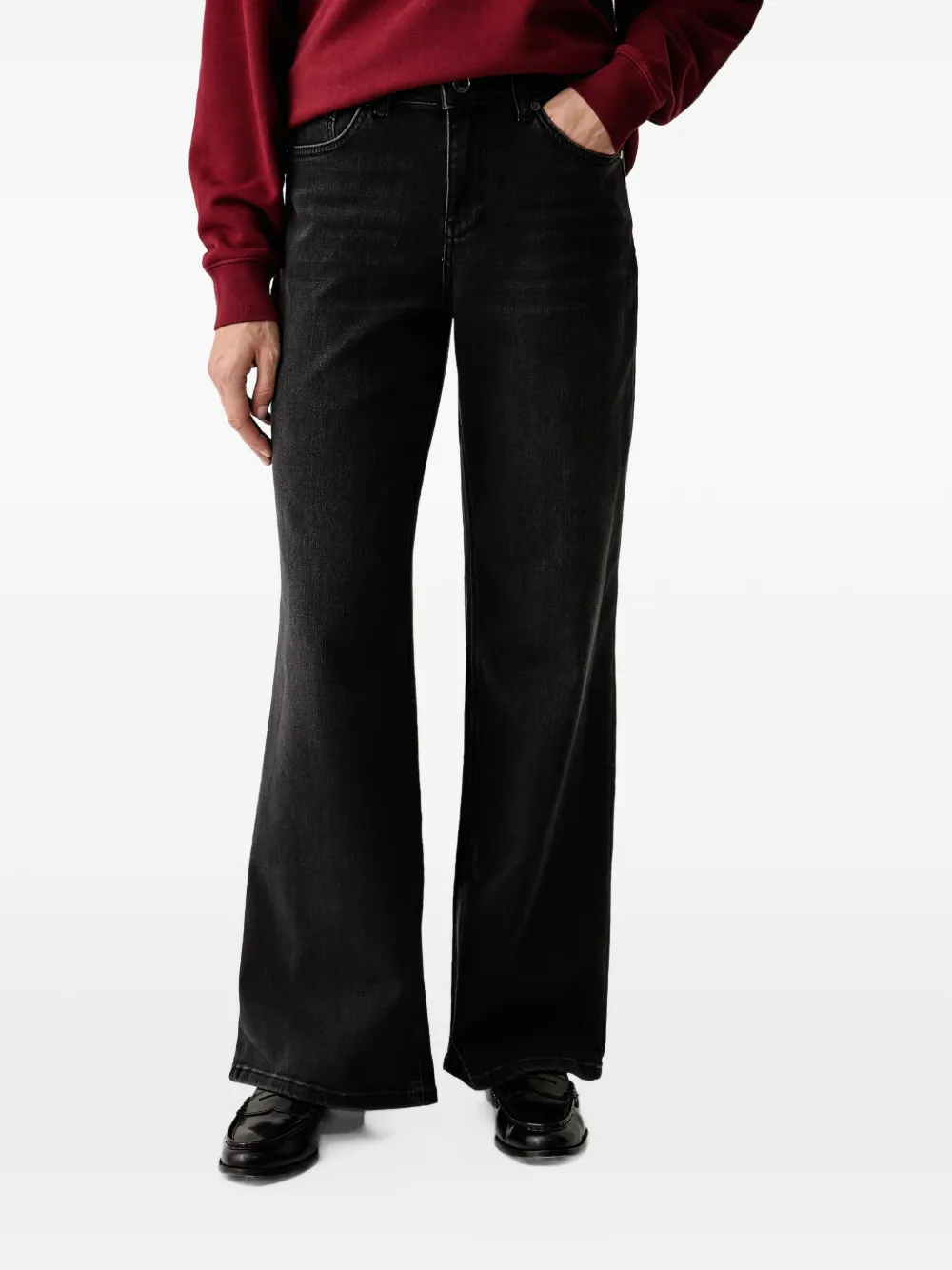 Mos Mosh MMDara Hera faded-effect flared jeans - Nero