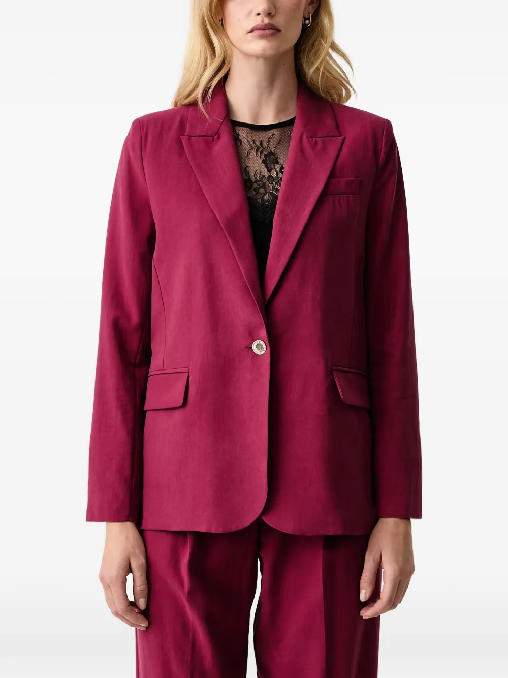 Morgan single-breasted long-sleeve blazer - Rosso