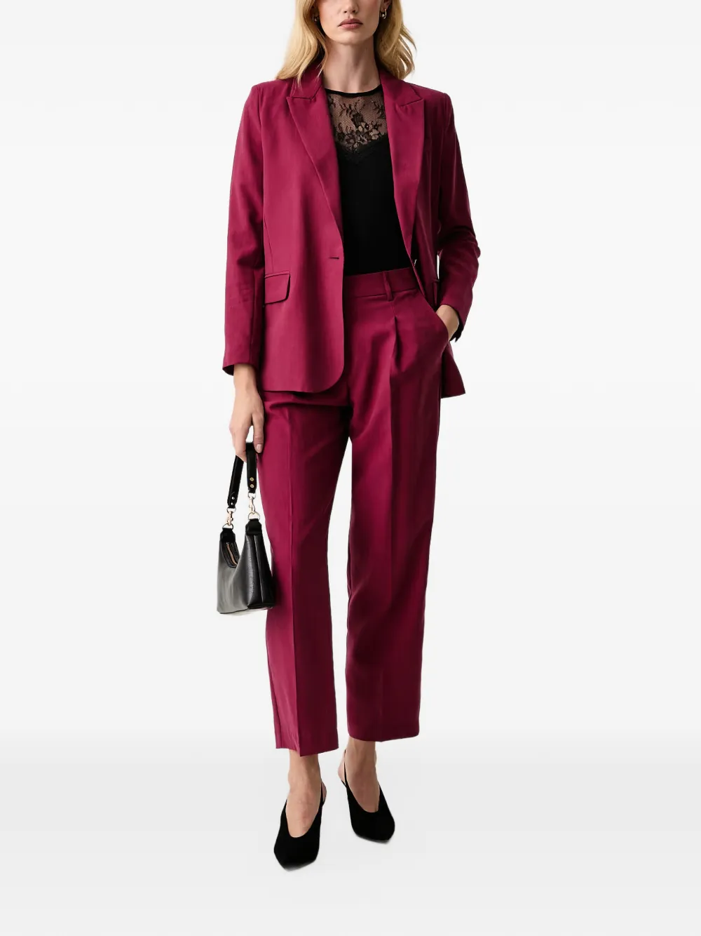 Morgan Blazer met enkele rij knopen Rood