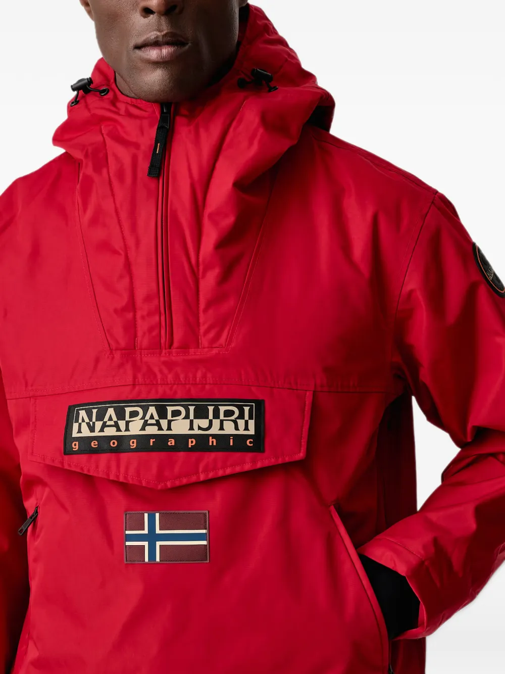 Napapijri logo-patch hooded jacket Rood