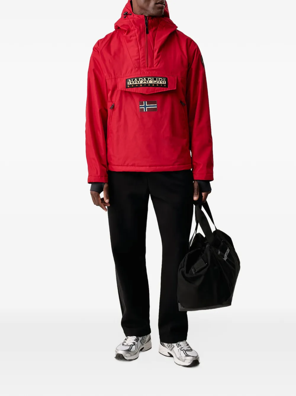 Napapijri logo-patch hooded jacket Rood