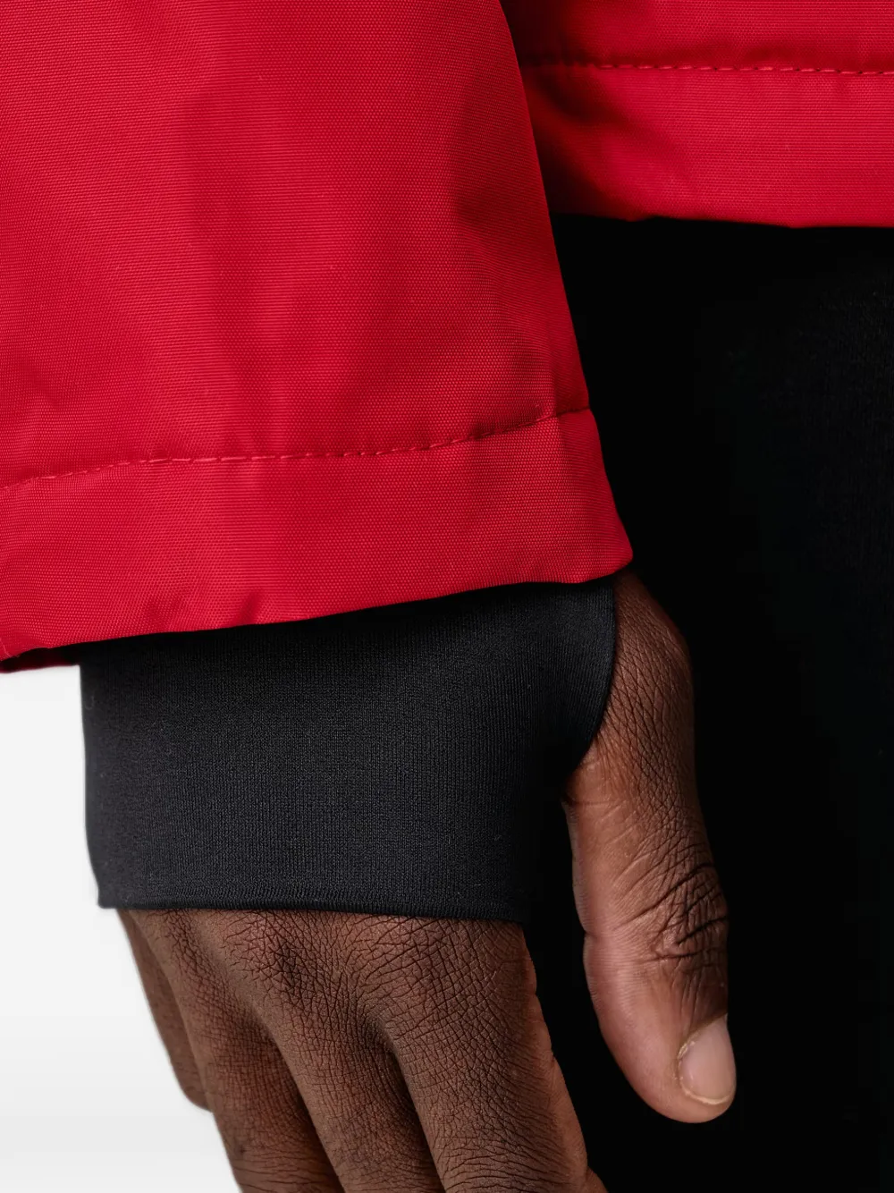 Napapijri logo-patch hooded jacket Rood