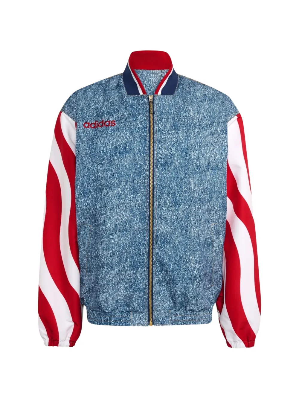 adidas track top with a contemporary loose fit for casual style. - Blue