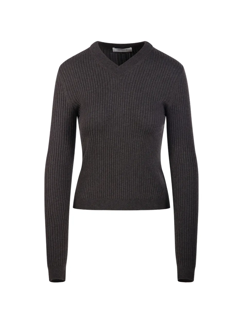 Lisa Yang Marguerite ribbed-knit V-neck sweater Grijs
