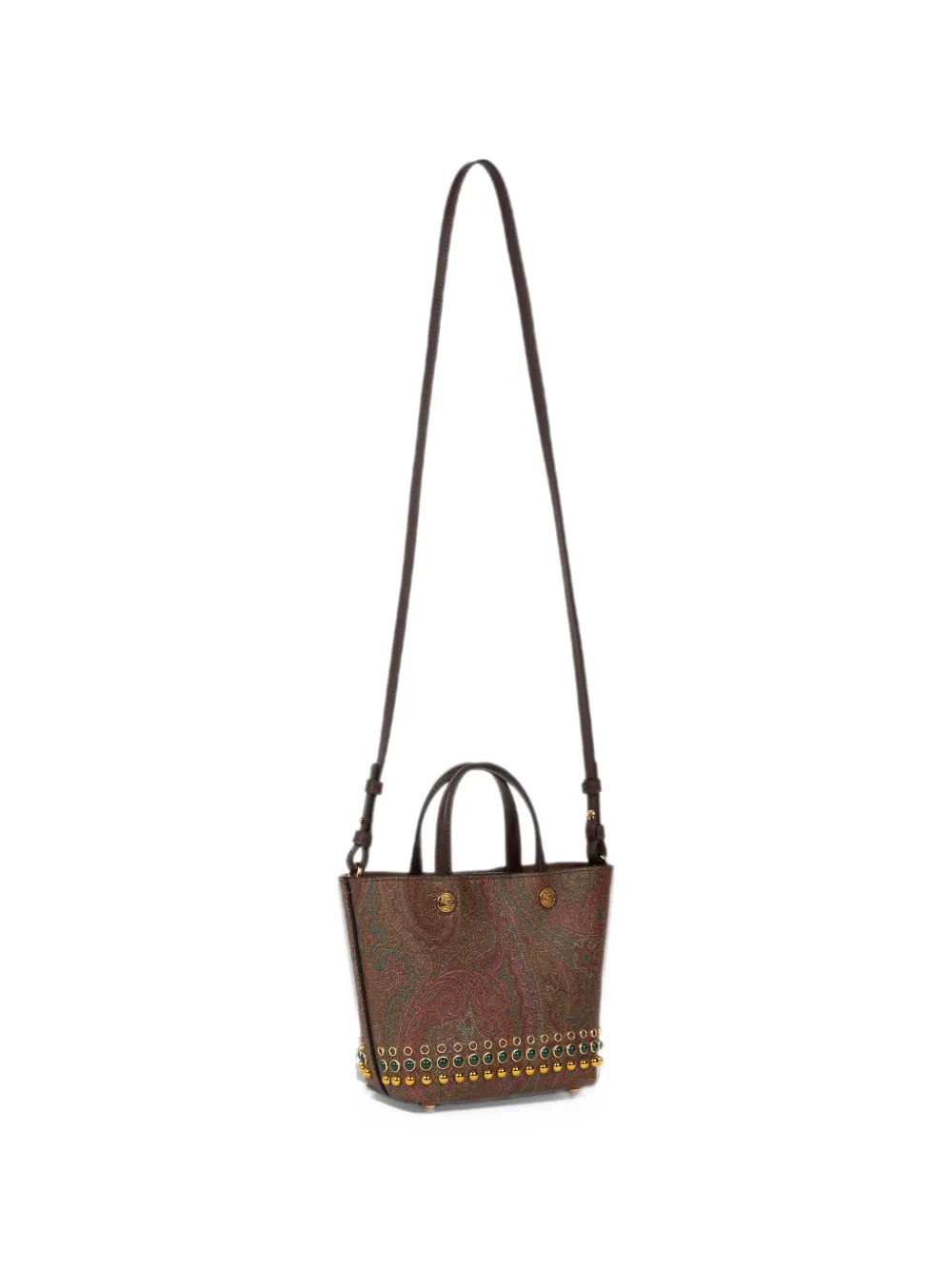 ETRO mini Essential Arnica bag with studs Bruin