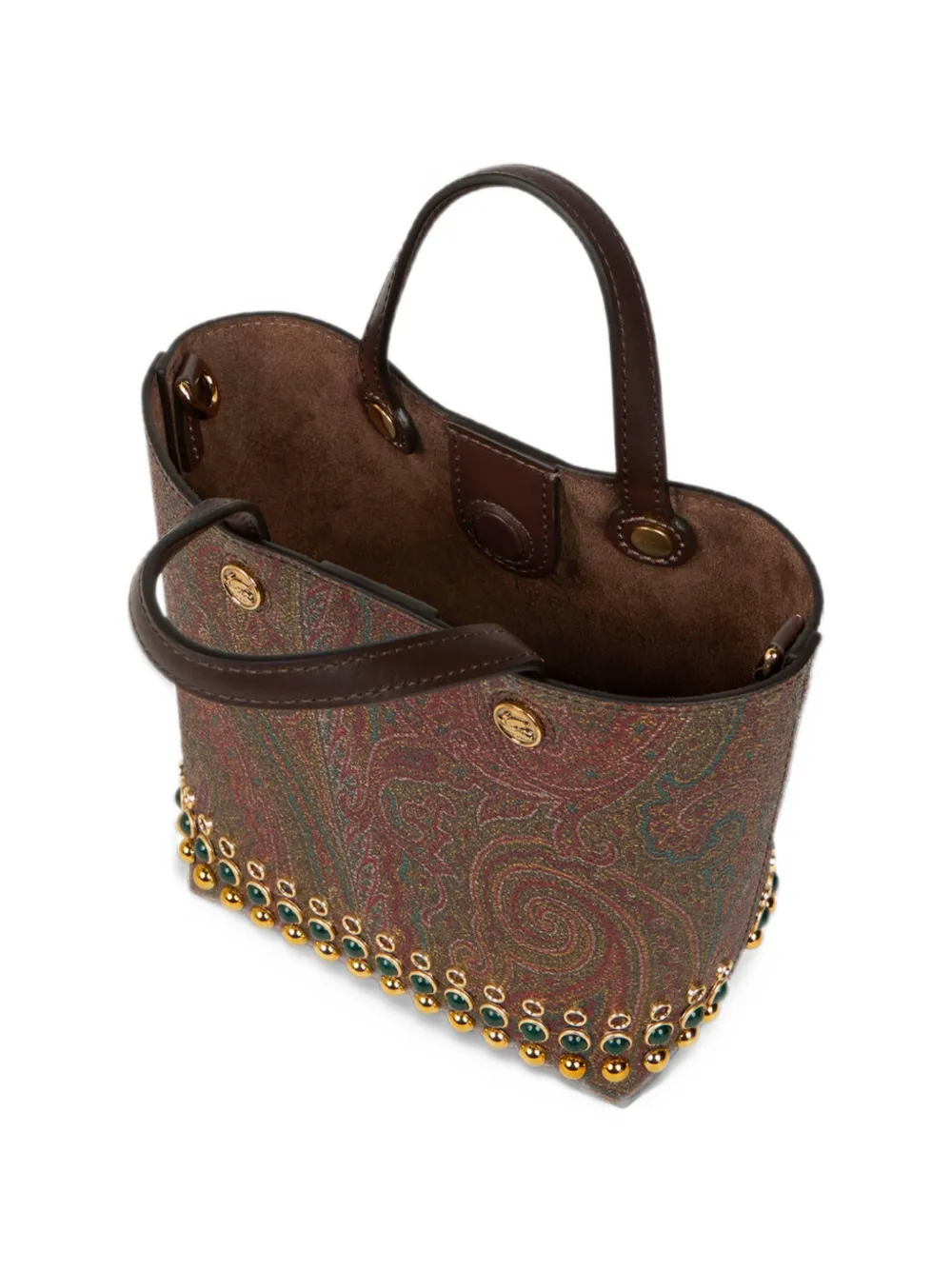 ETRO mini Essential Arnica bag with studs Bruin
