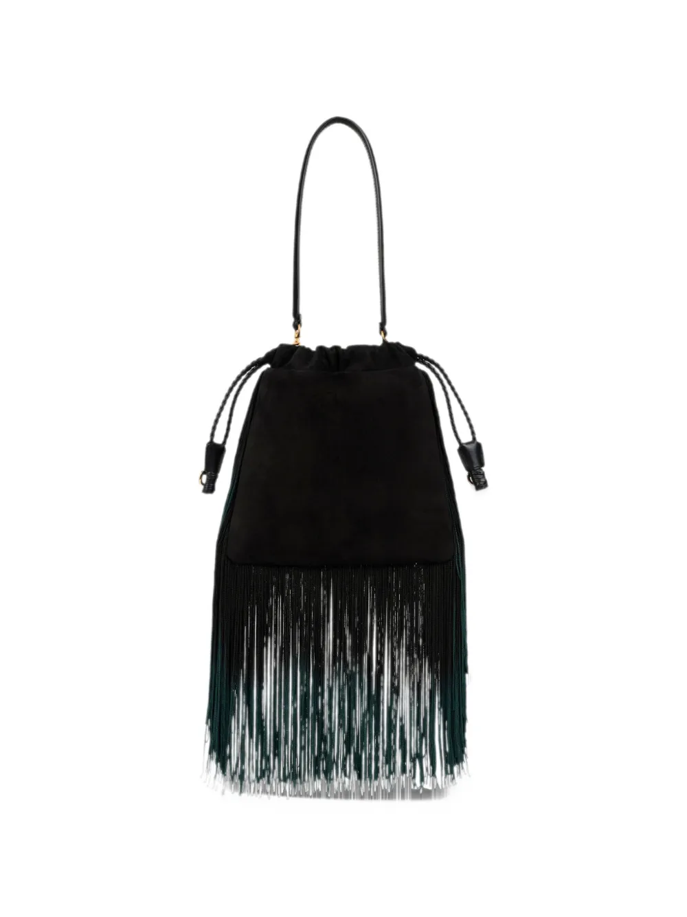 ETRO small suede Kalispera bag with embroidered fringing Zwart