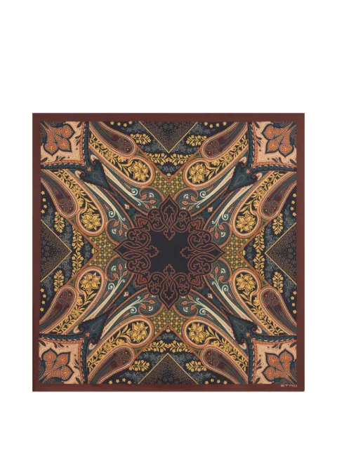 ETRO silk-twill scarf with paisley-motif