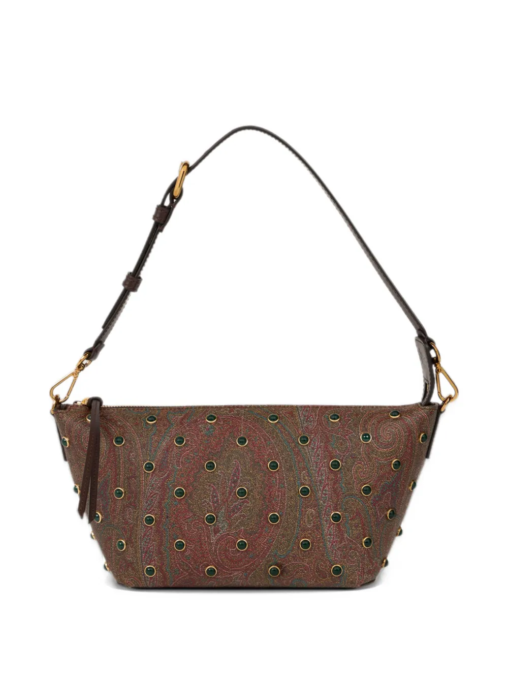 ETRO Essential Arnica crossbody bag with studs - Marrone