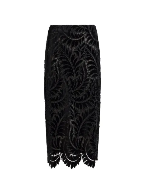 ETRO embroidered cotton velvet midi skirt