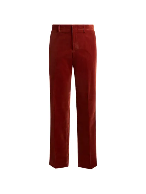 ETRO plain-coloured straight-leg cotton velvet trousers