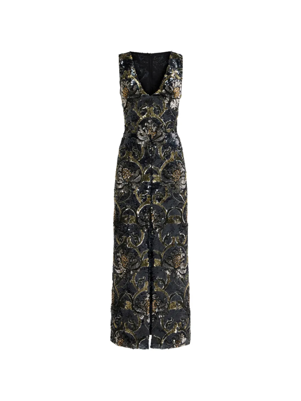 ETRO long dress with sequin-embroidery Zwart