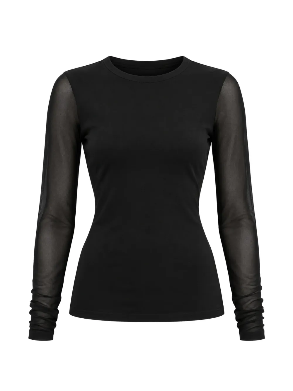 MeimeiJ sheer-panel long-sleeve blouse - Nero