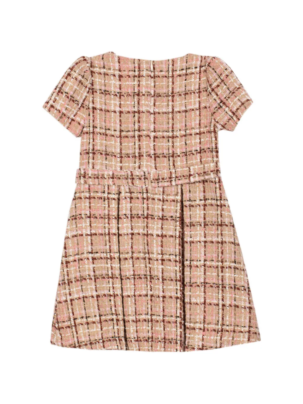 Patachou heart-motif tweed dress Beige