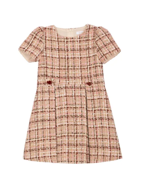 Patachou heart-motif tweed dress