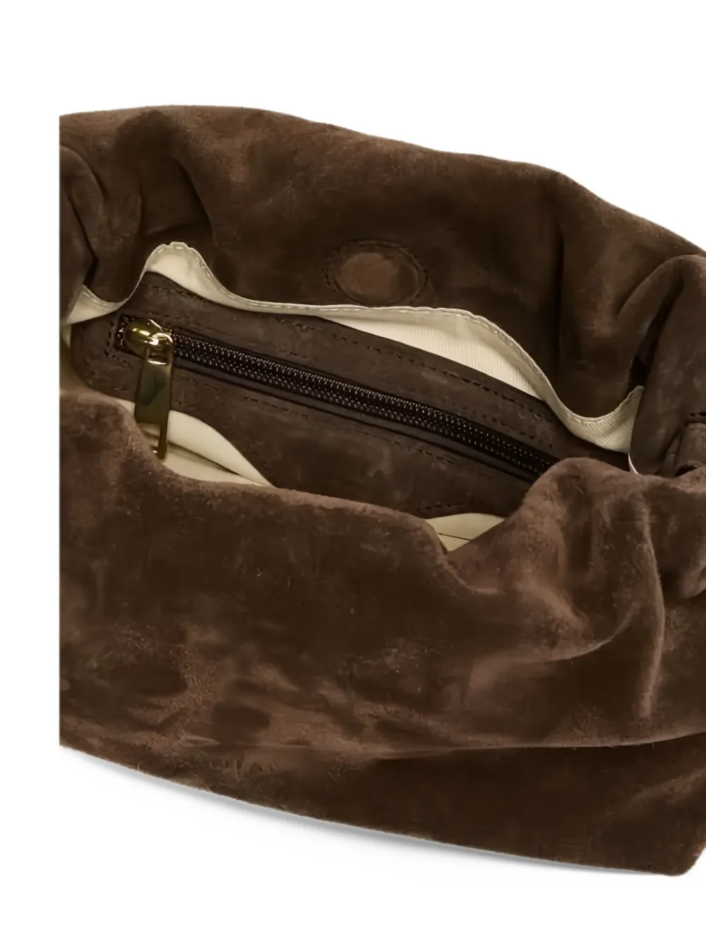 Marella ruched suede shoulder bag Bruin