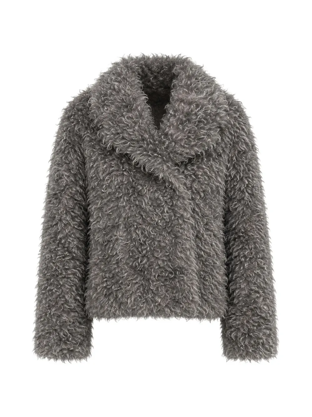 MeimeiJ manteau en fourrure artificielle à col châle - Gris