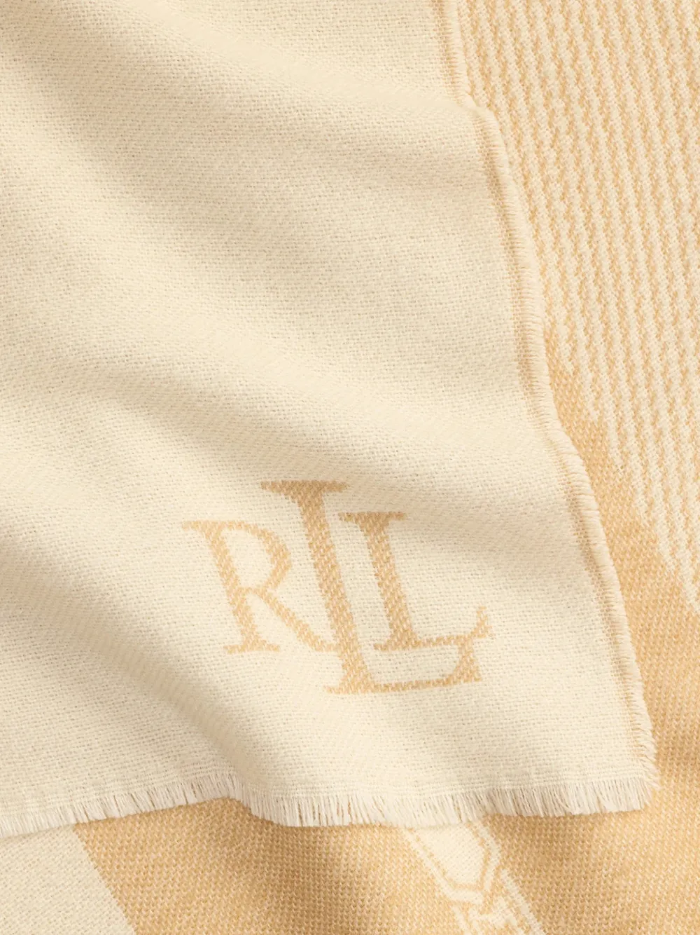 Lauren Ralph Lauren equestrian-print logo-embroidered scarf Beige