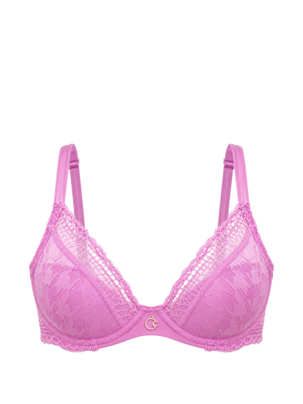 Chantelle houndstooth-lace V-neck bra - Rosa