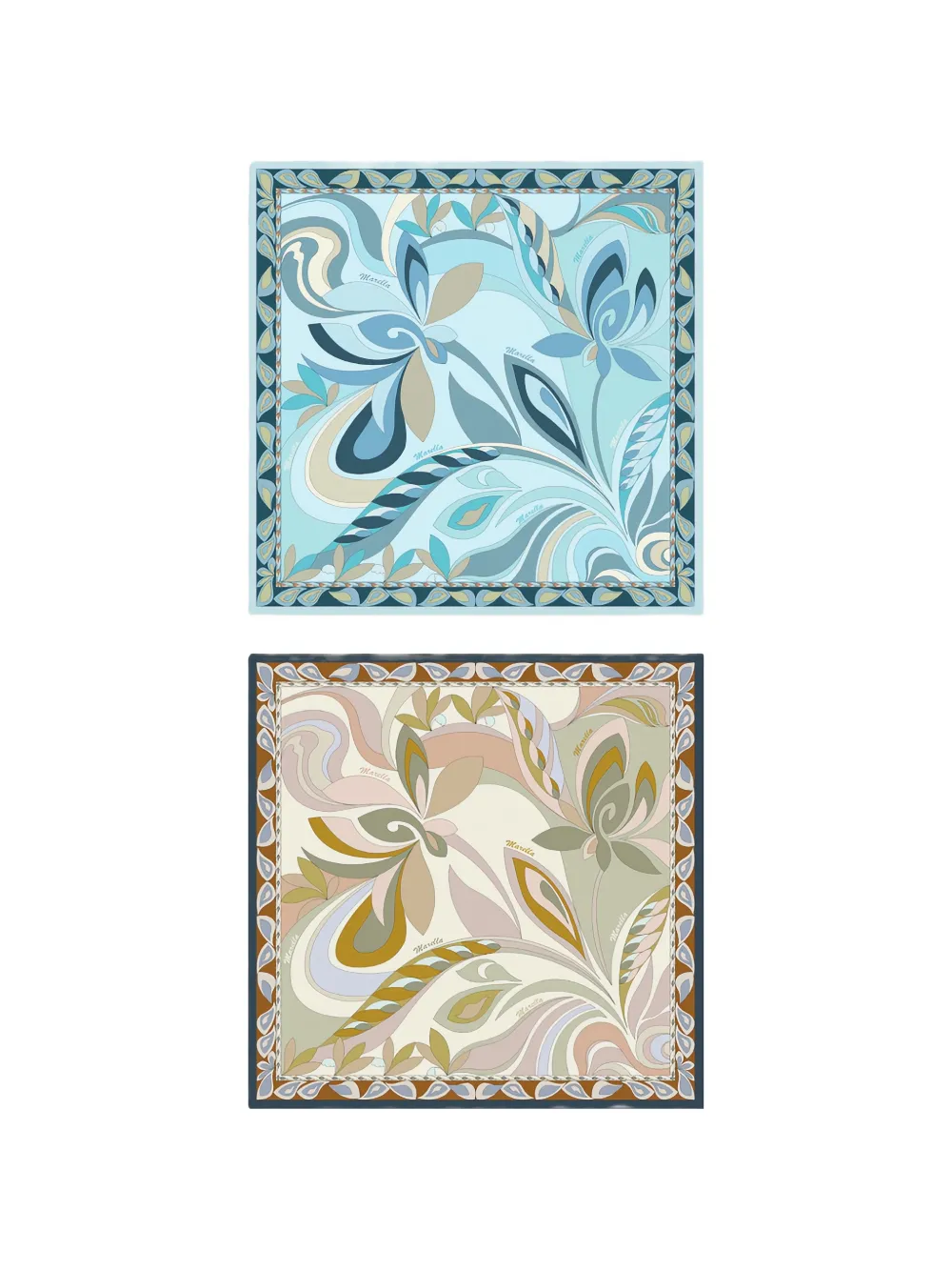 Marella abstract-print silk scarf - Blu