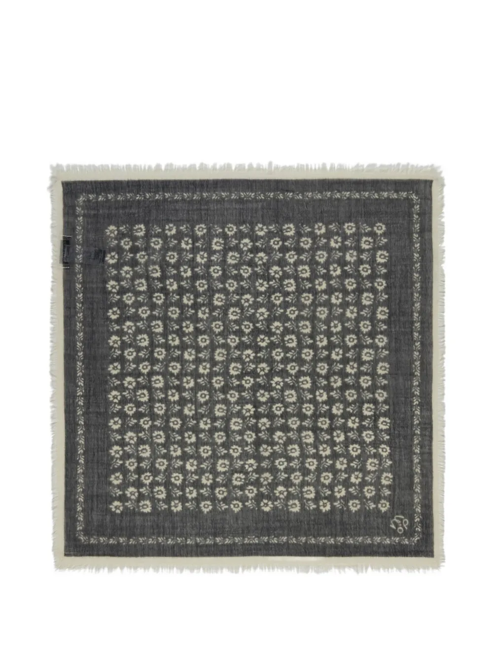 Marc O'Polo floral-print square scarf - Grigio