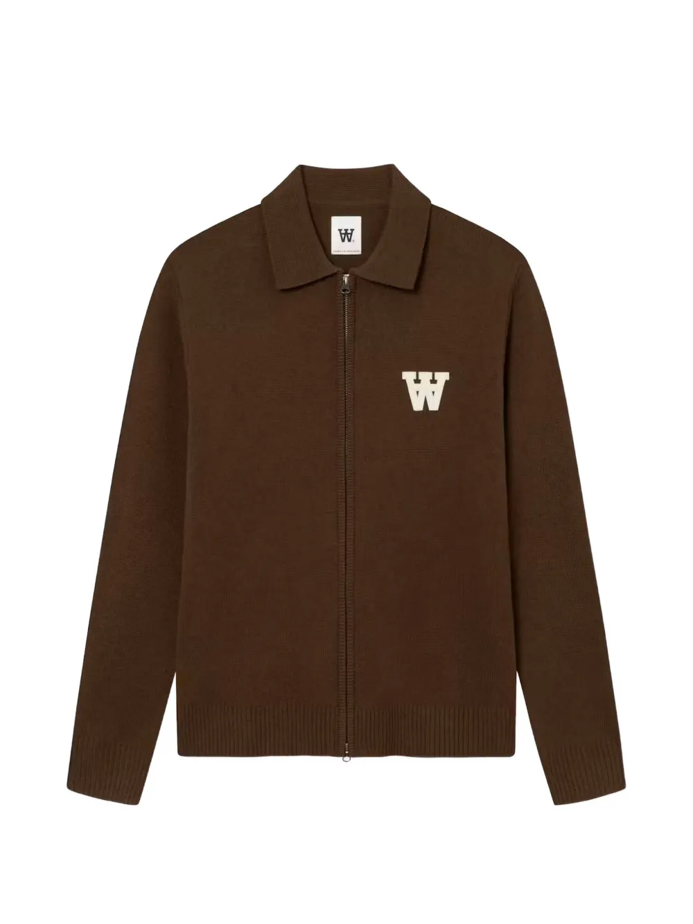 Wood Wood Tay logo-patch cardigan - Marrone