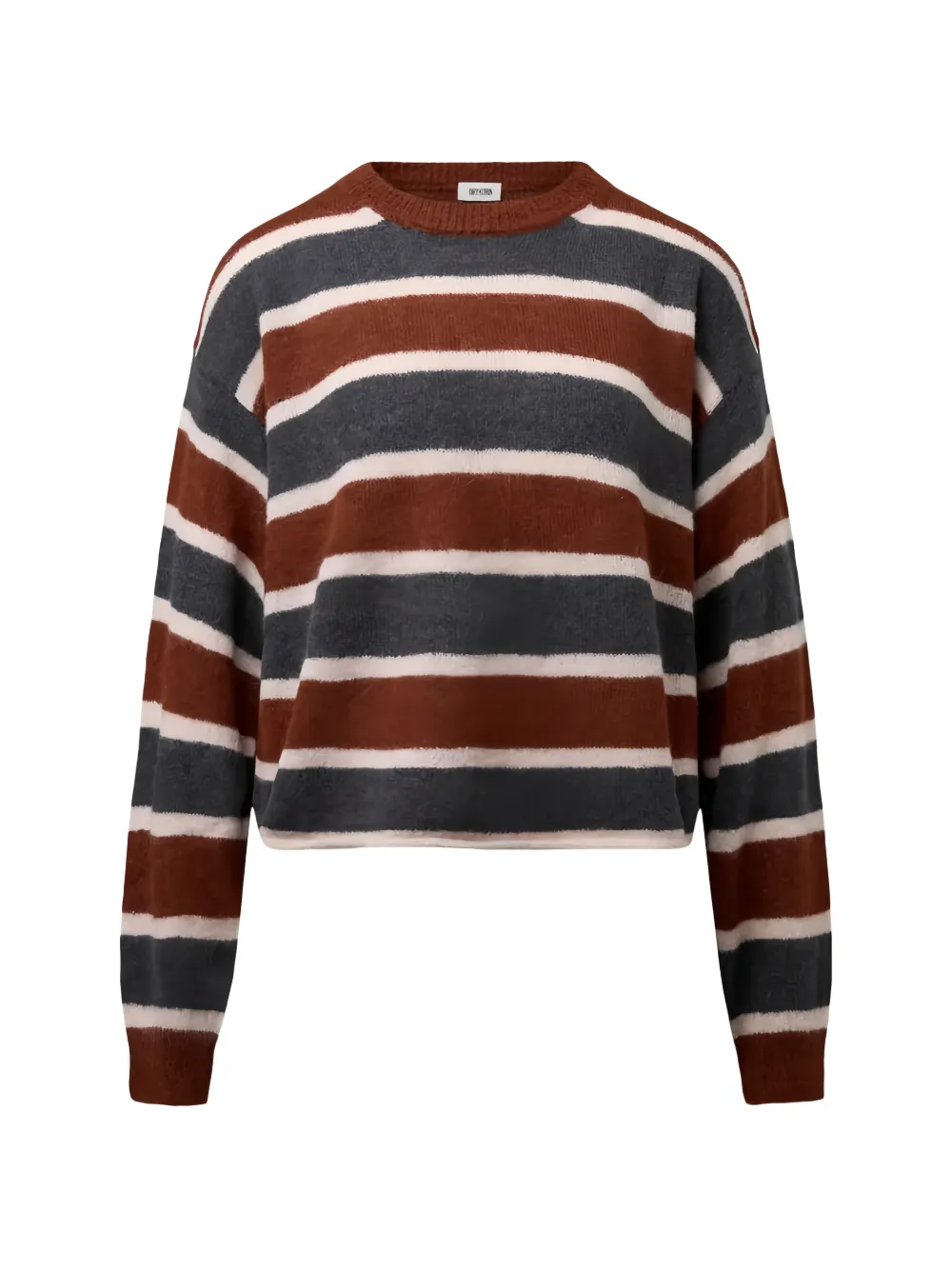 Drykorn Malese striped sweater Bruin