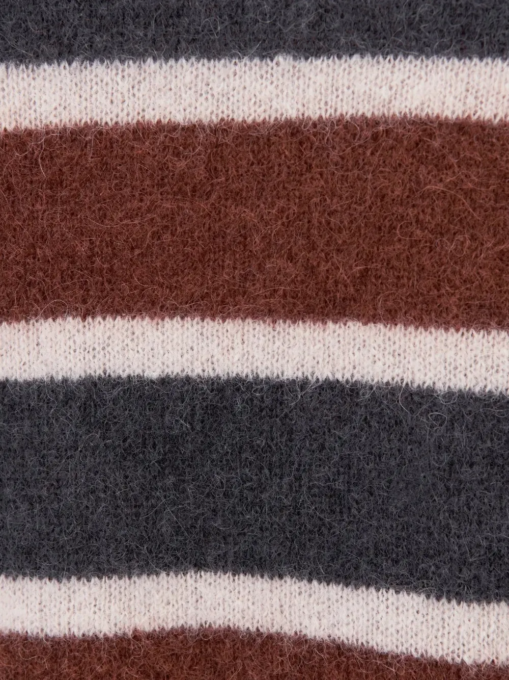 Drykorn Malese striped sweater Bruin