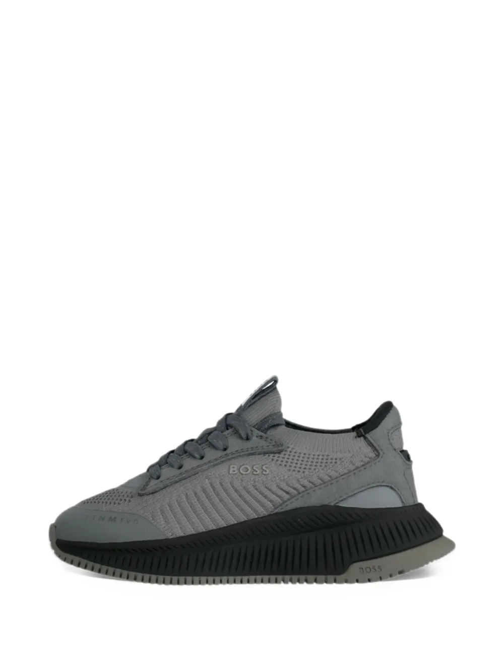 BOSS Kidswear ribbed-knit panelled sneakers - Grigio