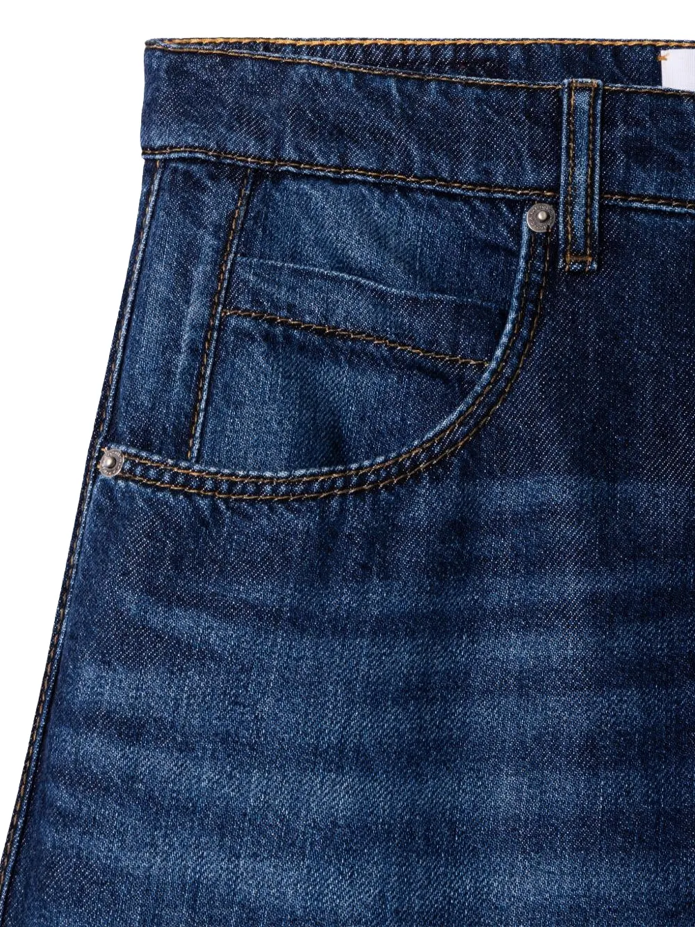 Cambio Orla panelled cropped wide-leg tapered jeans Blauw