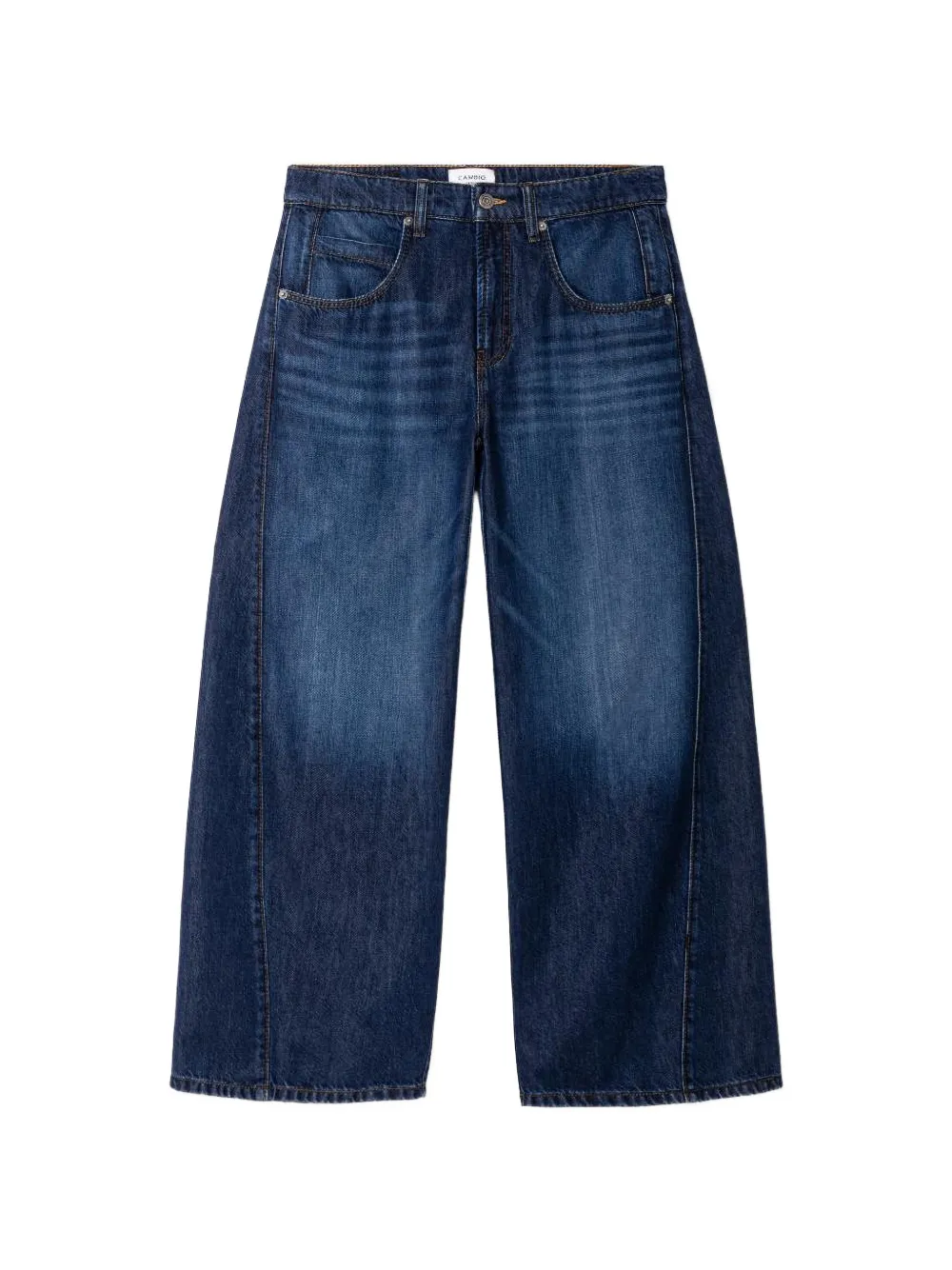 Cambio Orla panelled cropped wide-leg tapered jeans - Blu