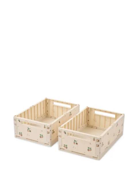 Liewood medium Weston cherry-print storage crates (set of two)
