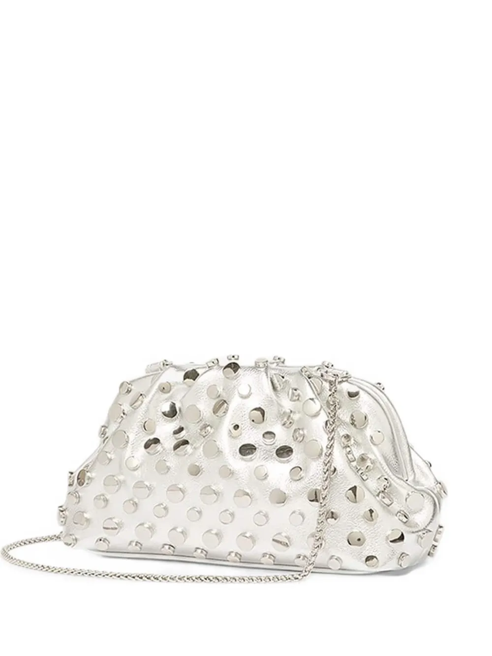 Marella small studded metallic crossbody bag - Argento