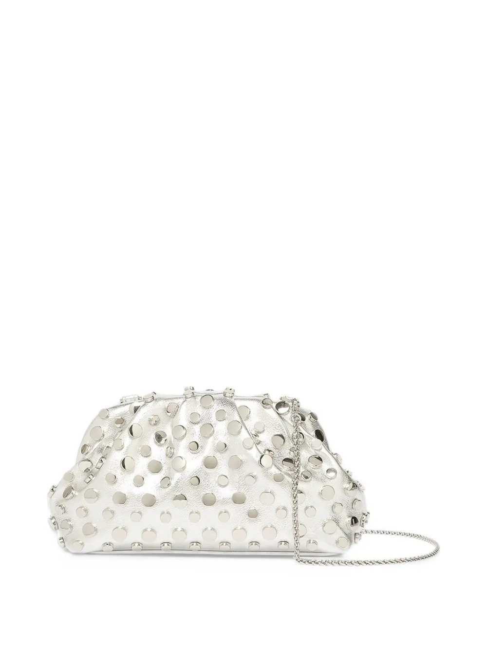 Marella small studded metallic crossbody bag Zilver