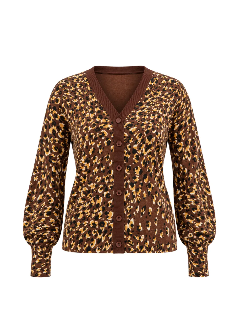 TWINSET leopard-print V-neck cardigan Bruin