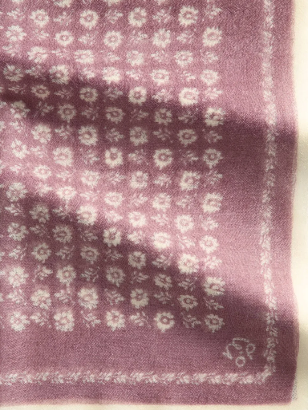 Marc O'Polo floral-print fringed scarf Roze