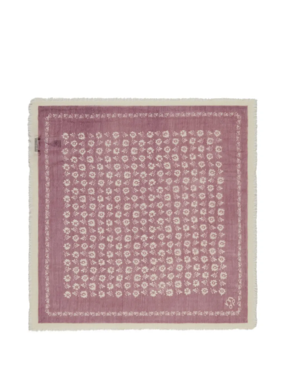 Marc O'Polo floral-print fringed scarf - Rosa