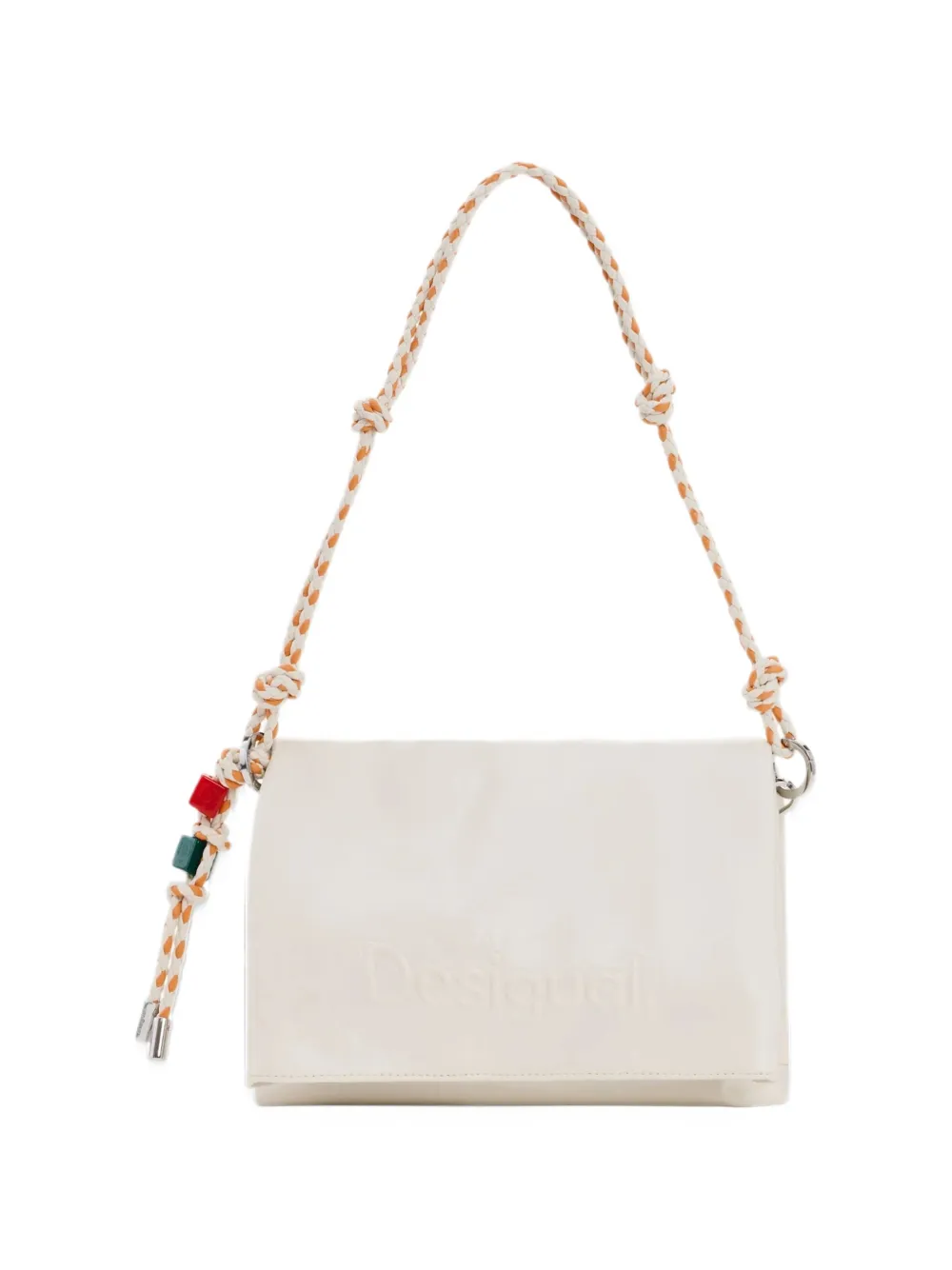 Desigual logo-debossed shoulder bag Beige