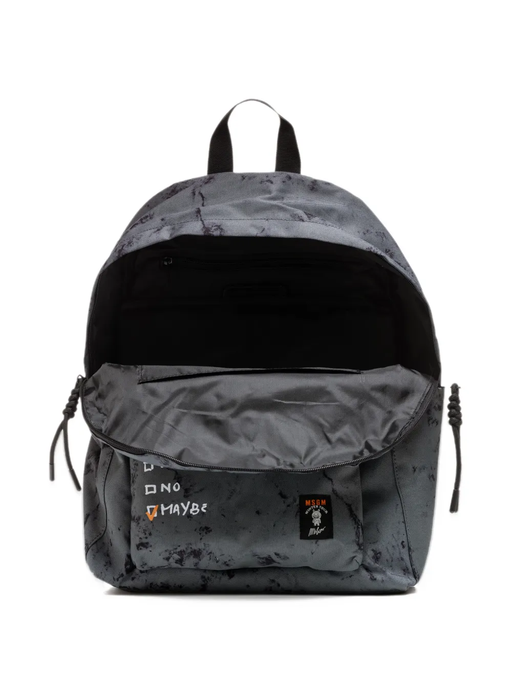 MSGM Kids acid-wash logo-print backpack Grijs