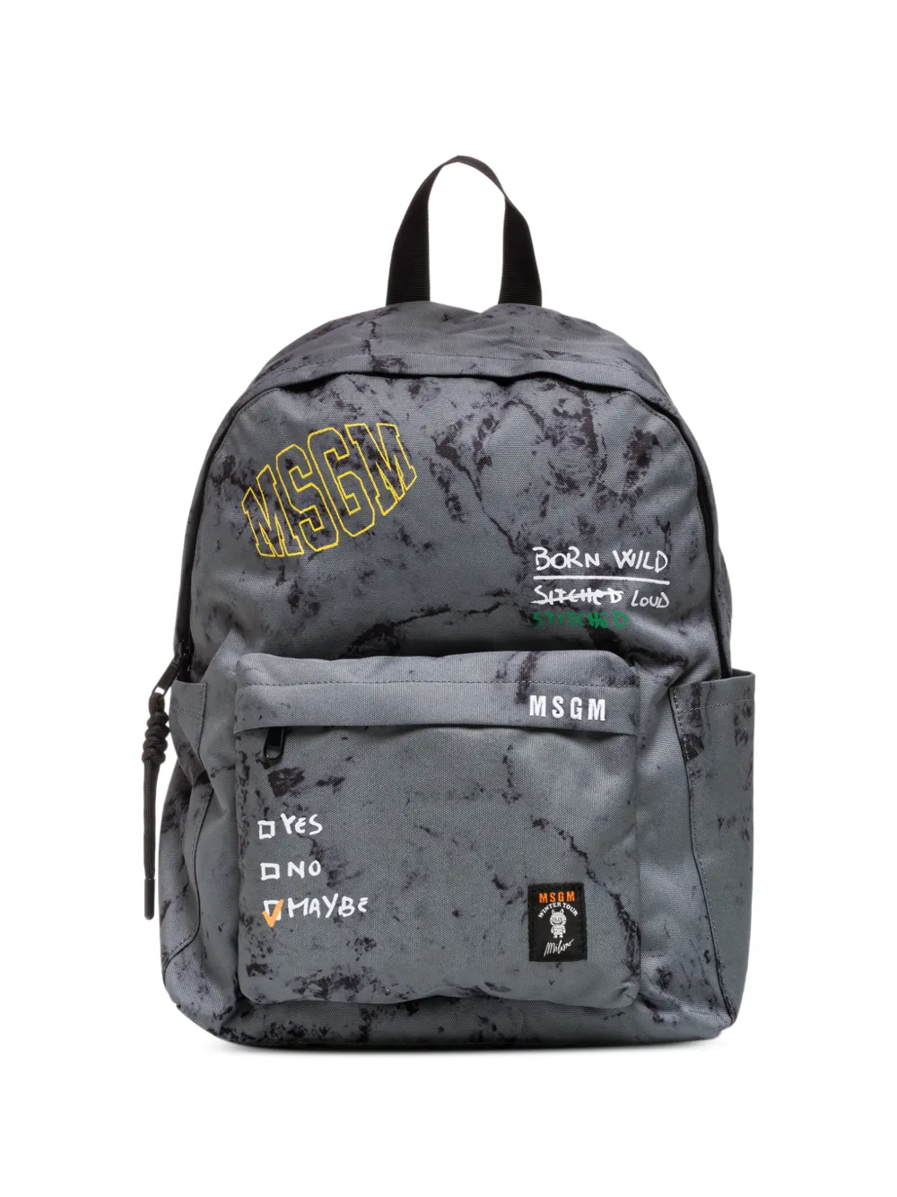 MSGM Kids Rugzak met acid-wassing en logo-print Grijs