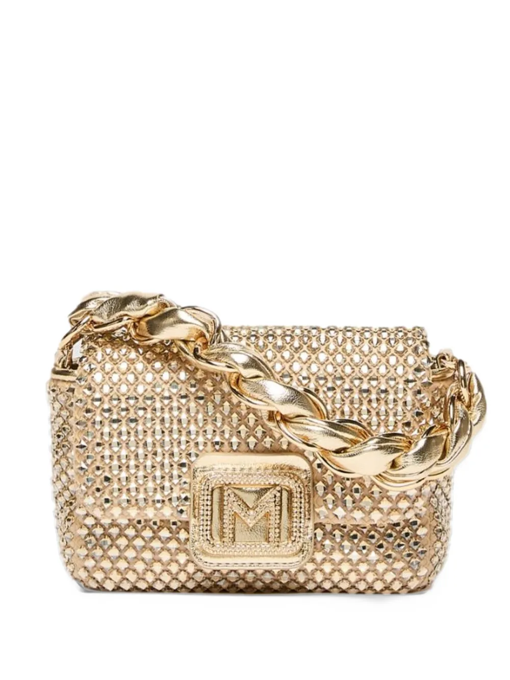 Marella small Le Muse crystal-embellished chain-link tote bag Goud