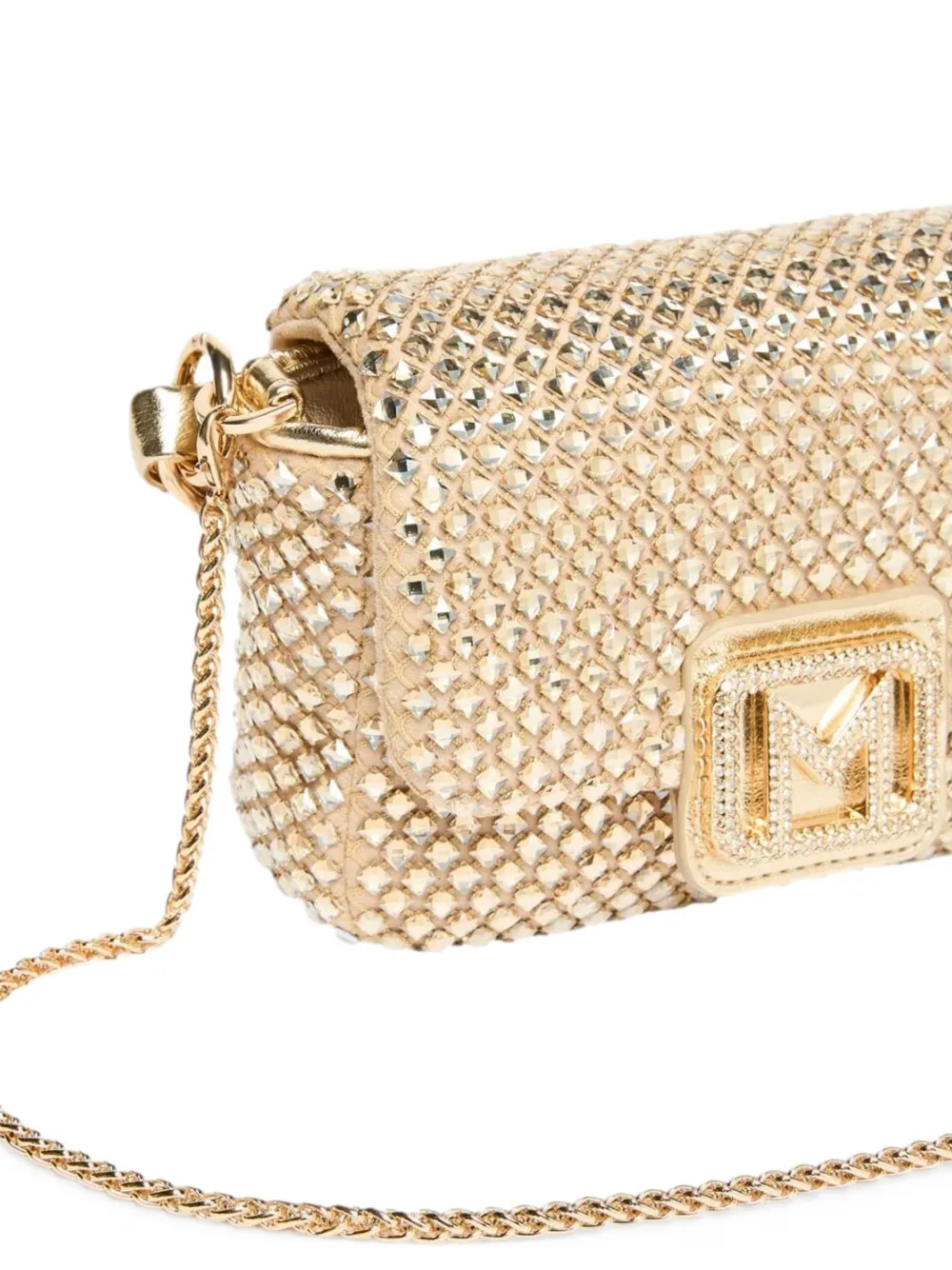 Marella small Le Muse crystal-embellished chain-link tote bag Goud