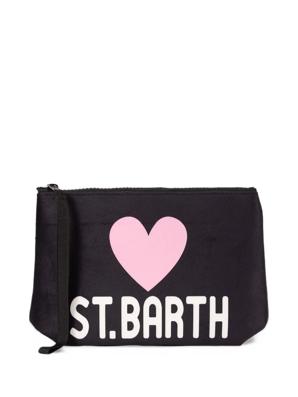MC2 Saint Barth Aline logo-print heart-motif clutch bag Zwart