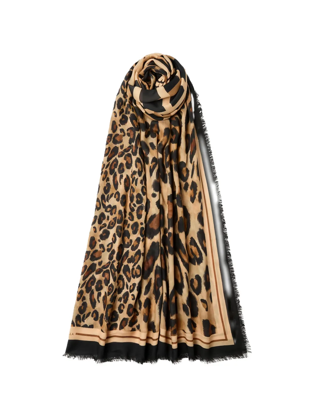 Marella leopard-print checkered scarf Beige