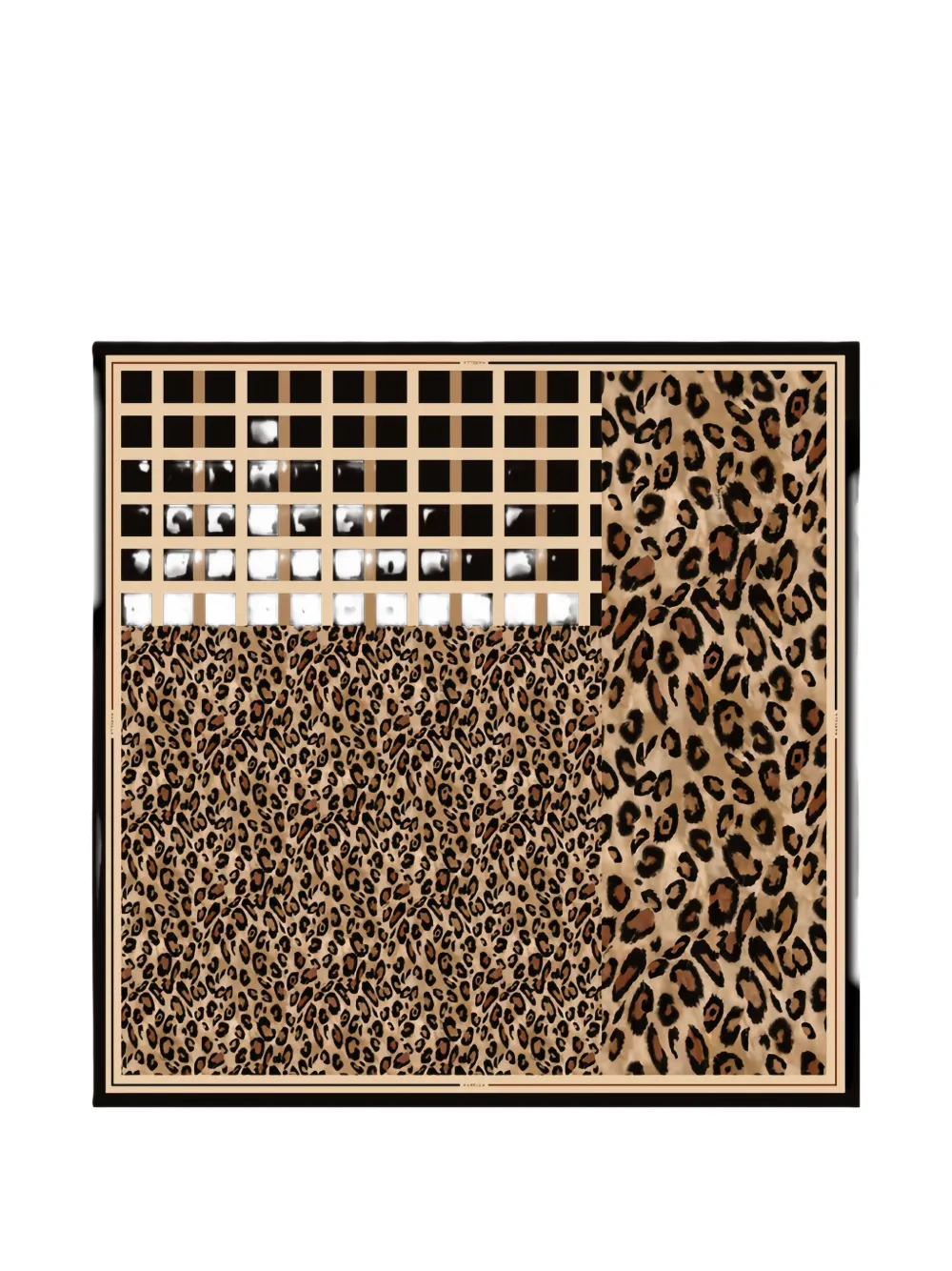 Marella leopard-print checkered scarf - Toni neutri