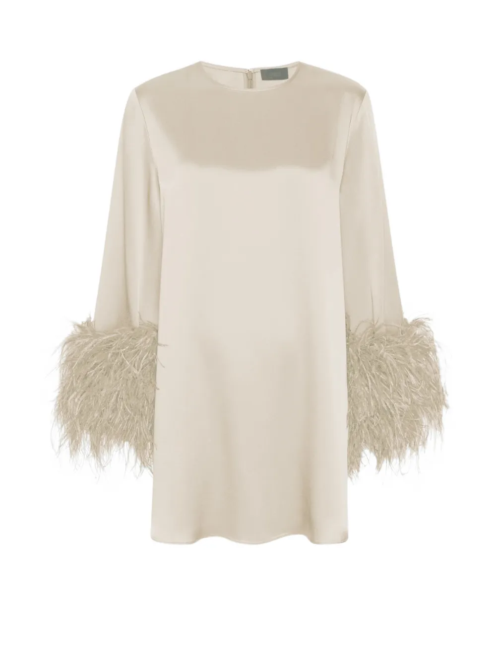 LAPOINTE Jurk met veren-afwerking Beige